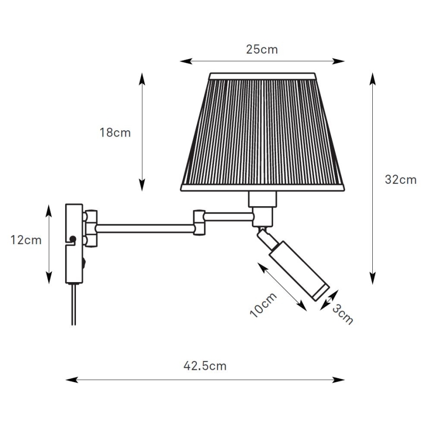 Markslöjd 109016 - Applique murale LED PIVOT 1xE27/40W/230V + LED/4W crème/noire