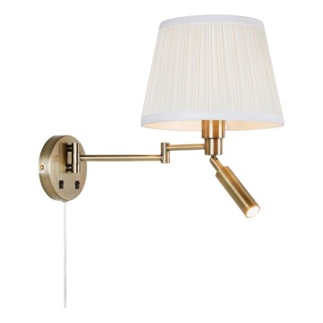 Markslöjd 109017 - LED-wandlamp PIVOT 1xE27/40W/230V + LED/4W crème/messing