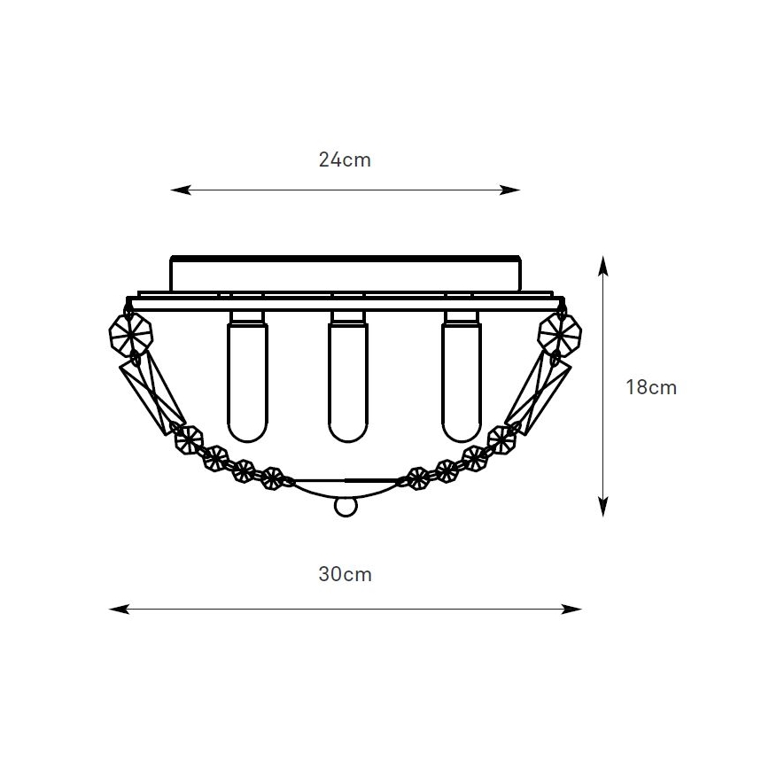 Markslöjd 109031 - Plafonnier de salle de bains ESTELLE 3xG9/20W/230V Ø 30 cm IP44 laiton