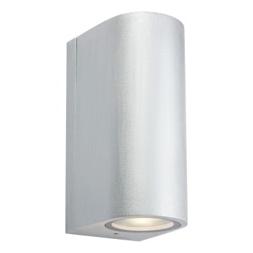 Markslöjd 109112 - LED dimbare buitenwandlamp ALOR 2xLED/4,9W/230V IP65 zilver