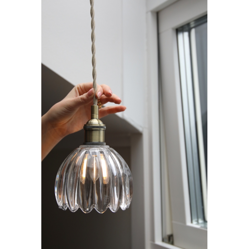 Markslöjd 109136 - Suspension sur câble GOTA 1xE14/40W/230V laiton/transparent