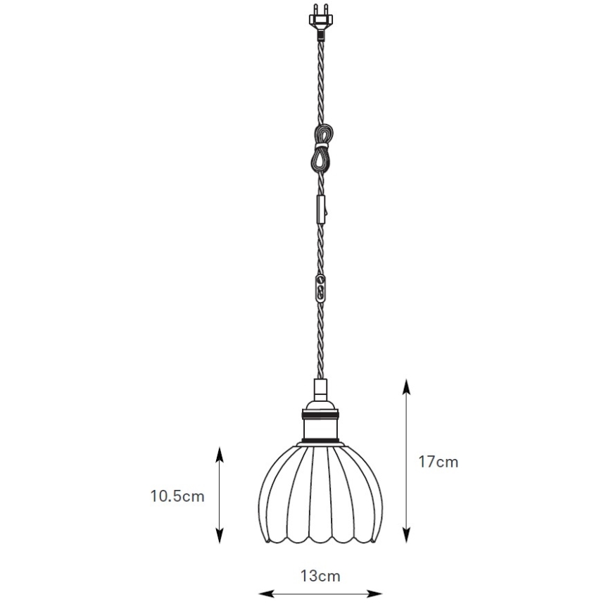 Markslöjd 109137 - Pendellamp met snoer GOTA 1xE14/40W/230V Ø 13 cm rookbeige/messing