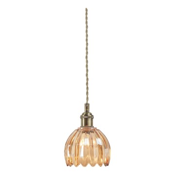 Markslöjd 109137 - Pendellamp met snoer GOTA 1xE14/40W/230V Ø 13 cm rookbeige/messing