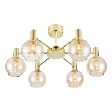 Markslöjd 109152 - Plafonnier AMBRA 6xE14/40W/230V doré/beige fumé