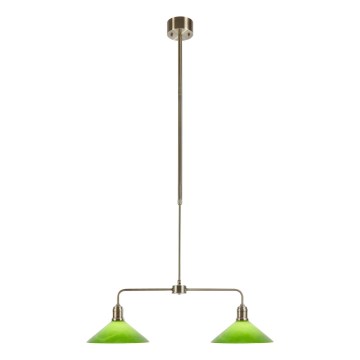 Markslöjd 109161 - Hanglamp met stang VELA 2xE27/60W/230V groen/messing