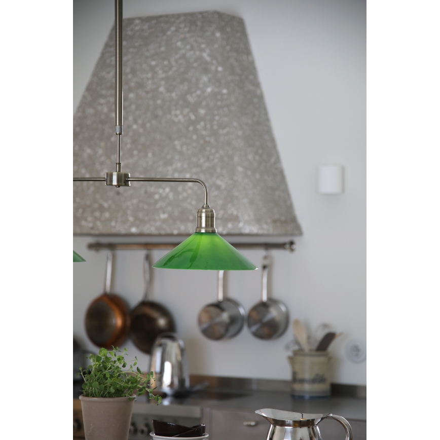 Markslöjd 109161 - Hanglamp met stang VELA 2xE27/60W/230V groen/messing