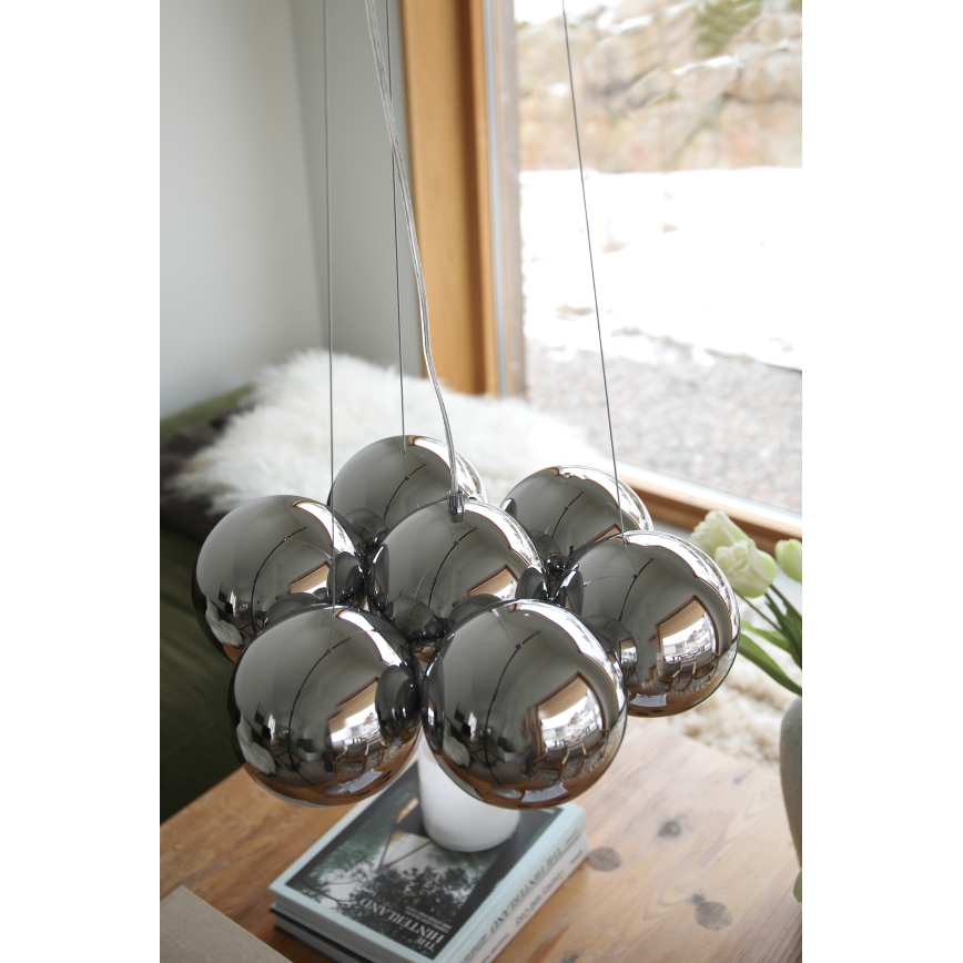 Markslöjd 109167 - Suspension sur câble CUPOLO 7xE14/40W/230V chrome brillant