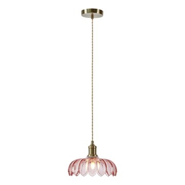 Markslöjd 109178 - Hanglamp aan kabel KURAGE 1xE27/40W/230V messing/rookroze