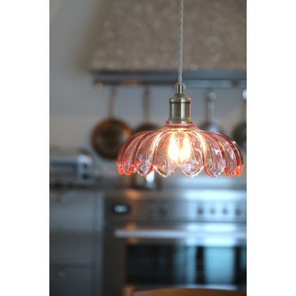 Markslöjd 109178 - Hanglamp aan kabel KURAGE 1xE27/40W/230V messing/rookroze