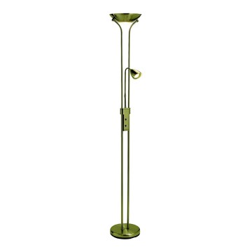 Markslöjd 111242 - Lampadaire à intensité variable DETROIT 1xR7s/300W + 1xGU10/35W/230V laiton