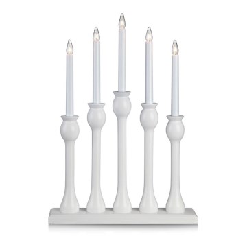 Markslöjd 703800 - Kerstkandelaar LÖVASA 5xE10/3W/230V wit