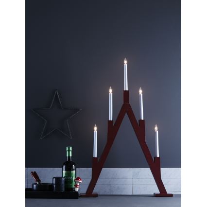 Markslöjd 703836 - Bougeoir de Noël BJURFORS 5xE10/3W/55V rouge