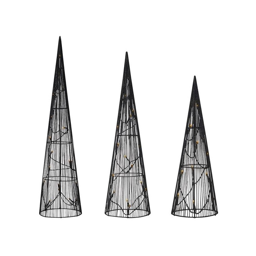 Markslöjd 705748 - SET van 3x LED kerstdecoraties DUNGE LED/2,7W/4,5V zwart
