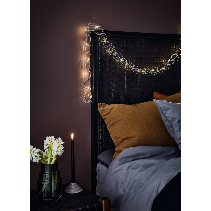 Markslöjd 705753 - LED Decoratieve lichtslinger SERVE LED/3xAA 1,9m zilver