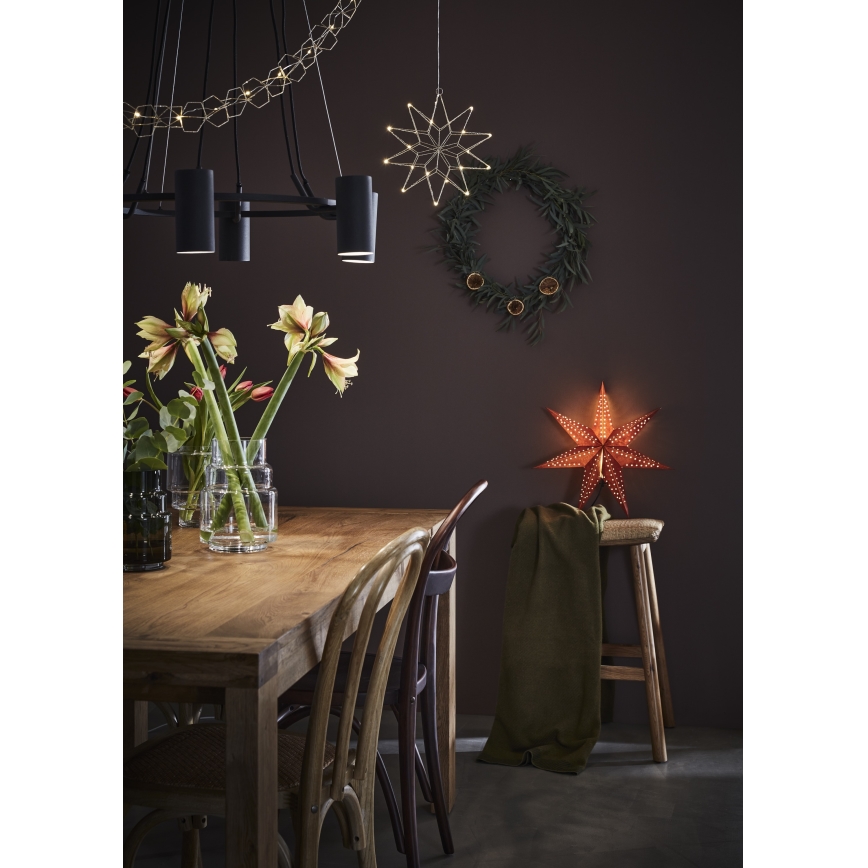 Markslöjd 705807 - Kerstdecoratie EMBLA 1xE14/6W/230V Ø 45 cm rood