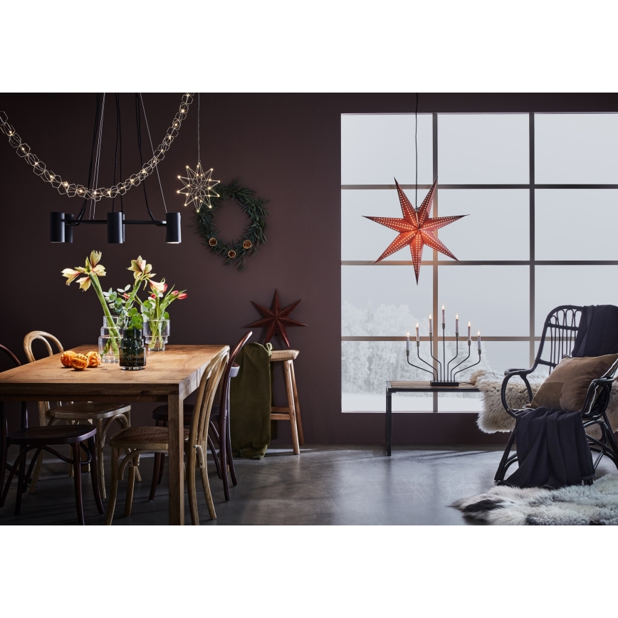 Markslöjd 705808 - Kerstversiering EMBLA 1xE14/25W/230V diameter 75 cm rood