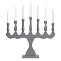 Markslöjd 705813 - Bougeoir de Noël électrique SVANEHOLM 7xE10/3W/230V pin/gris