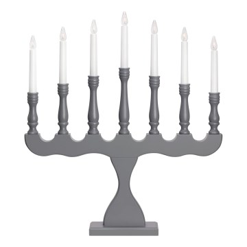 Markslöjd 705813 - Bougeoir de Noël électrique SVANEHOLM 7xE10/3W/230V pin/gris