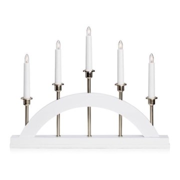 Markslöjd 705832 - Bougeoir de Noël BRIDGE 5xE10/3W/230V blanc