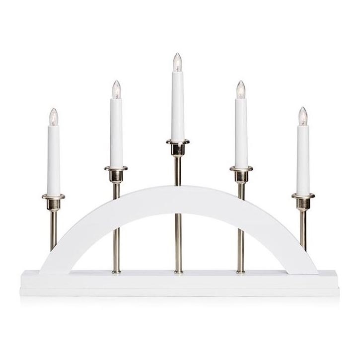 Markslöjd 705832 - Bougeoir de Noël BRIDGE 5xE10/3W/230V blanc