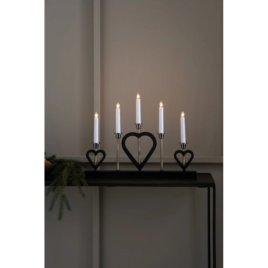 Markslöjd 705938 - Chandelier de Noël MELISSA 5xE10/3W/230V noir/laiton