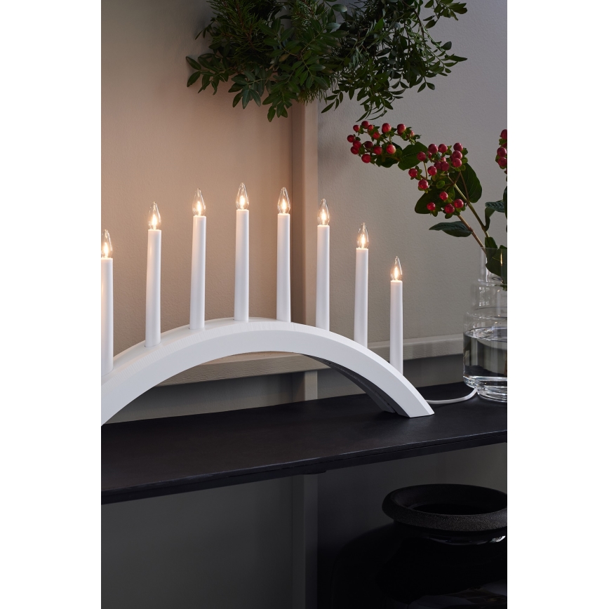 Markslöjd 705954 - Kerstkandelaar AVENTO 9xE10/3W/230V wit