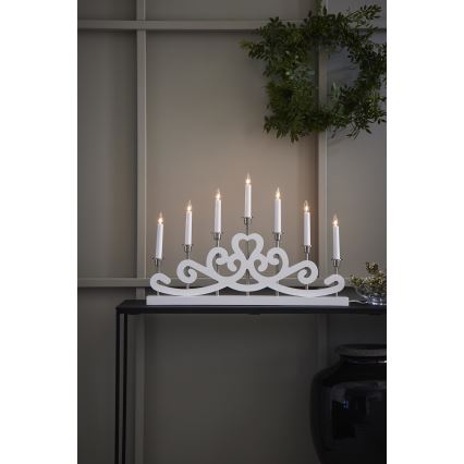 Markslöjd 705965 - Kerstkandelaar NIGHTFALL 7xE10/3W/230V wit