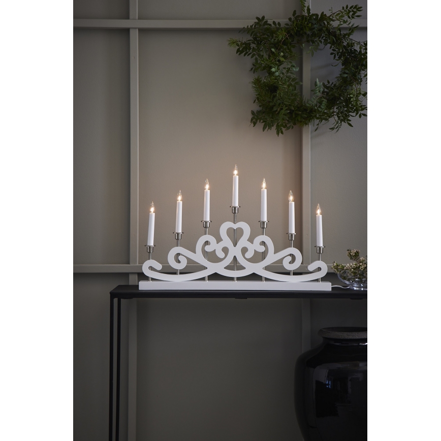 Markslöjd 705965 - Kerstkandelaar NIGHTFALL 7xE10/3W/230V wit
