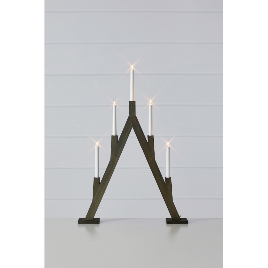 Markslöjd 706163 - Bougeoir de Noël BJURFORS 5xE10/3W/230V marron