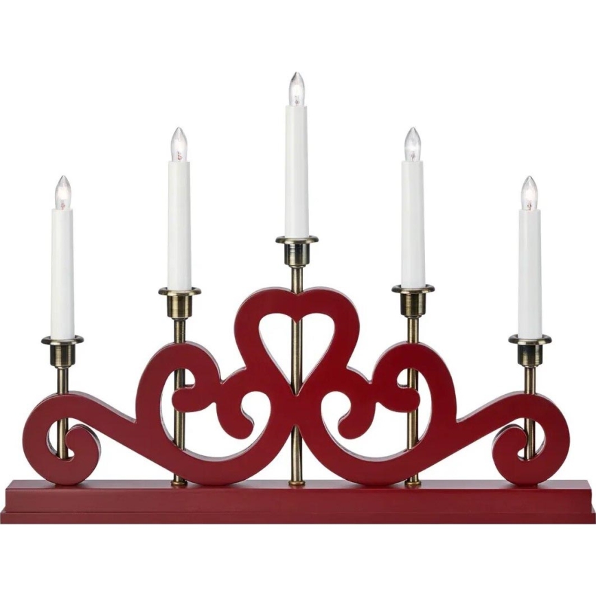 Markslöjd 706211 - Chandelier de Noël ENEBY 5xE10/3W/230V rouge/laiton