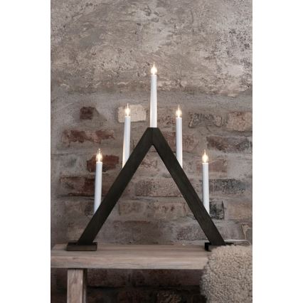 Markslöjd 706224 - Kerstkandelaar ARIELE 5xE10/3W/230V dennenhout/bruin