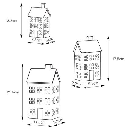 Markslöjd 706349 - Set van 3 dimbare oplaadbare kerstdecoraties ETON LED/0,1W/3,7V 150 mAh + afstandsbediening