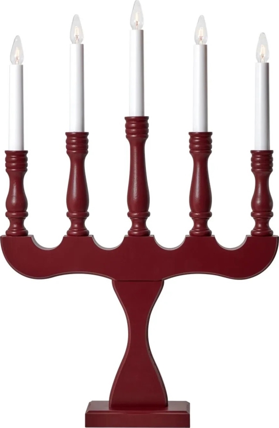 Markslöjd 706373 - Bougeoir de Noël SVANEHOLM 5xE10/3W/230V pin/rouge