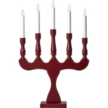 Markslöjd 706373 - Kerstkandelaar SVANEHOLM 5xE10/3W/230V dennen/rood