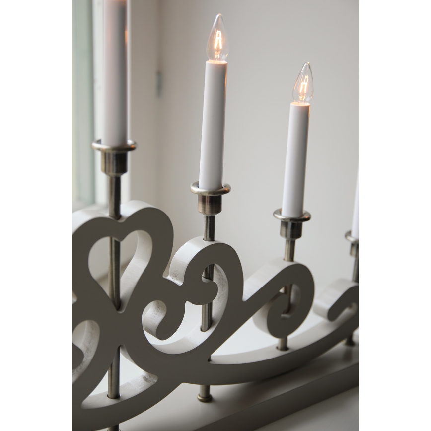 Markslöjd 706452 - Chandelier de Noël NIGHTFALL 7xE10/3W/230V beige/laiton