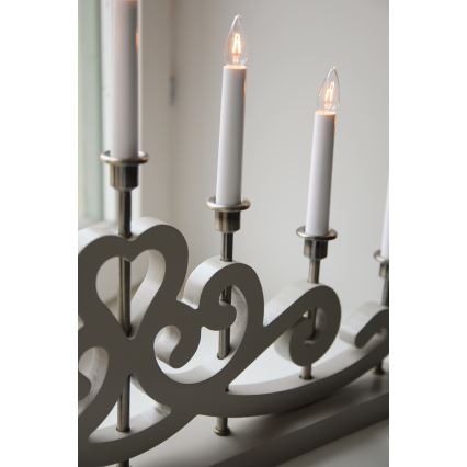 Markslöjd 706452 - Kerstkandelaar NIGHTFALL 7xE10/3W/230V beige/messing
