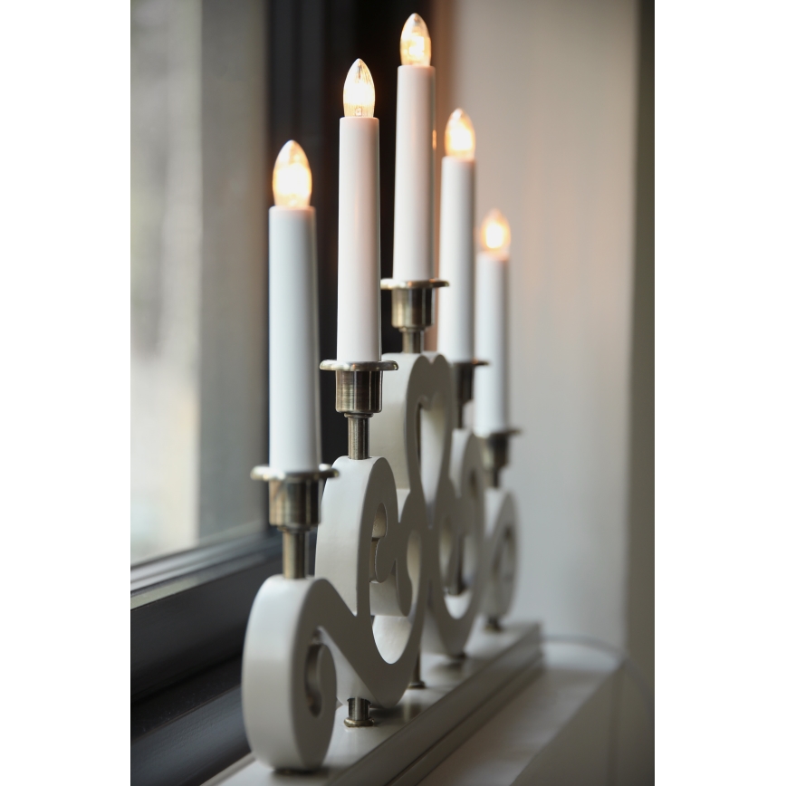 Markslöjd 706453 - Kerstkandelaar ENEBY 5xE10/3W/230V beige/messing