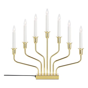 Markslöjd 706561 - Kerstkandelaar BROSA 7xE10/3W/230V goudkleurig