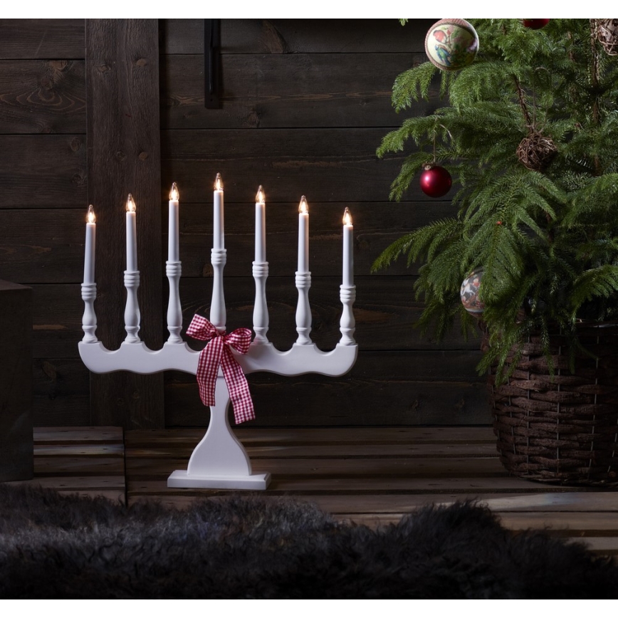 Markslöjd 8004 - Kerstkandelaar SVANEHOLM 7xE10/3W/230V rood