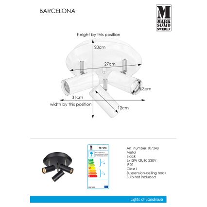 Markslöjd - Spot BARCELONA 3x GU10 / 12W / 230V