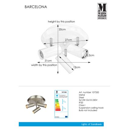 Markslöjd - Spot BARCELONA 3x GU10 / 12W / 230V
