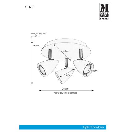 Markslöjd - Spot CIRO 3x GU10 / 35W / 230V