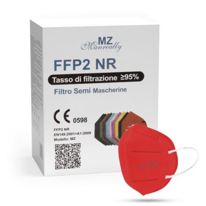 Masque FFP2 NR CE 2163 rouge 1pc