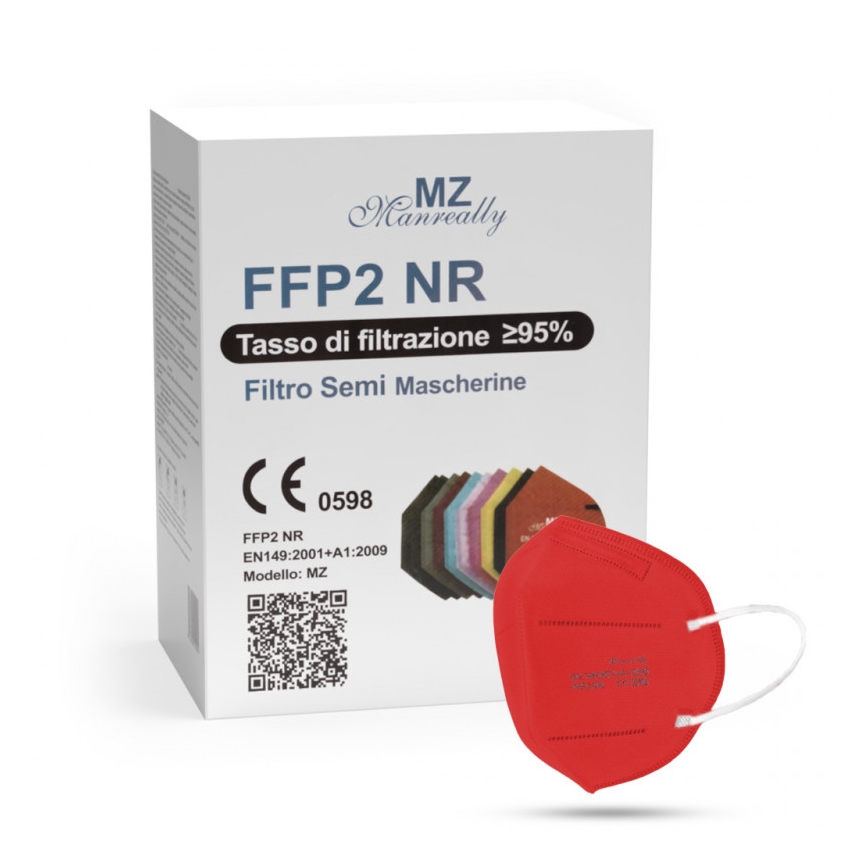 Masque FFP2 NR CE 2163 rouge 1pc