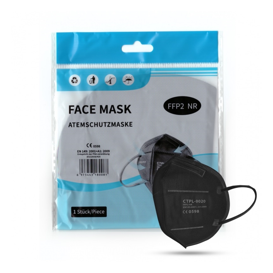 Masque Media Sanex FFP2 NR / KN95 Noir 100pcs