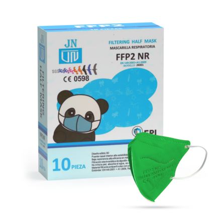 Masque taille enfant FFP2 NR Kids vert 100pcs