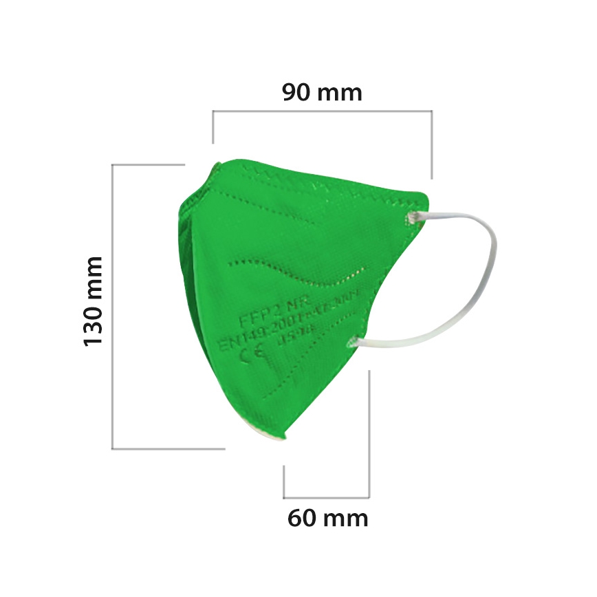 Masque taille enfant FFP2 NR Kids vert 100pcs