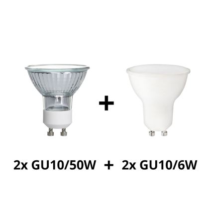 Massive 34026/11/10 - Applique murale LED HORIZON 2xGU10/6W + 2xGU10/50W