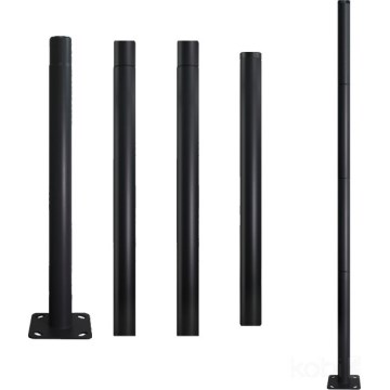 Mât métallique BASE 4 m pour éclairage extérieur, Ø 60 mm, noir