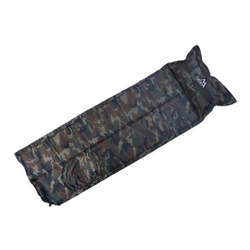 Matelas de camping autogonflant avec oreiller camouflage